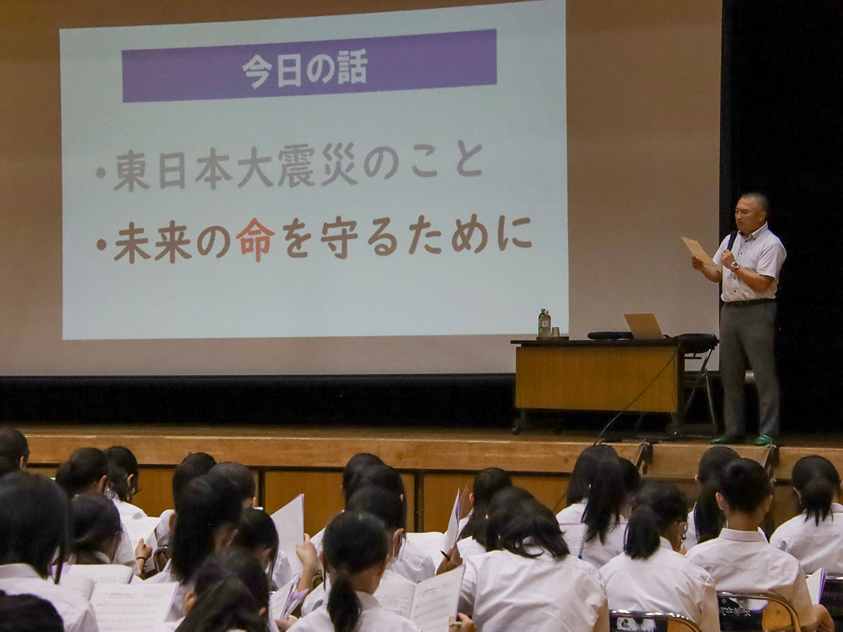 東日本大震災当時のことを話す平塚さん
