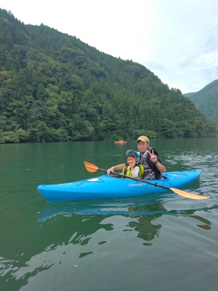 カヌーお父さんと一緒で楽しいね