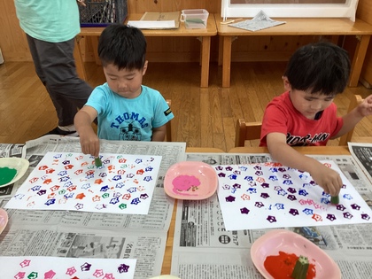 3歳児スタンプあそび