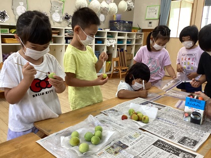 梅ジュース作りをするぞう組