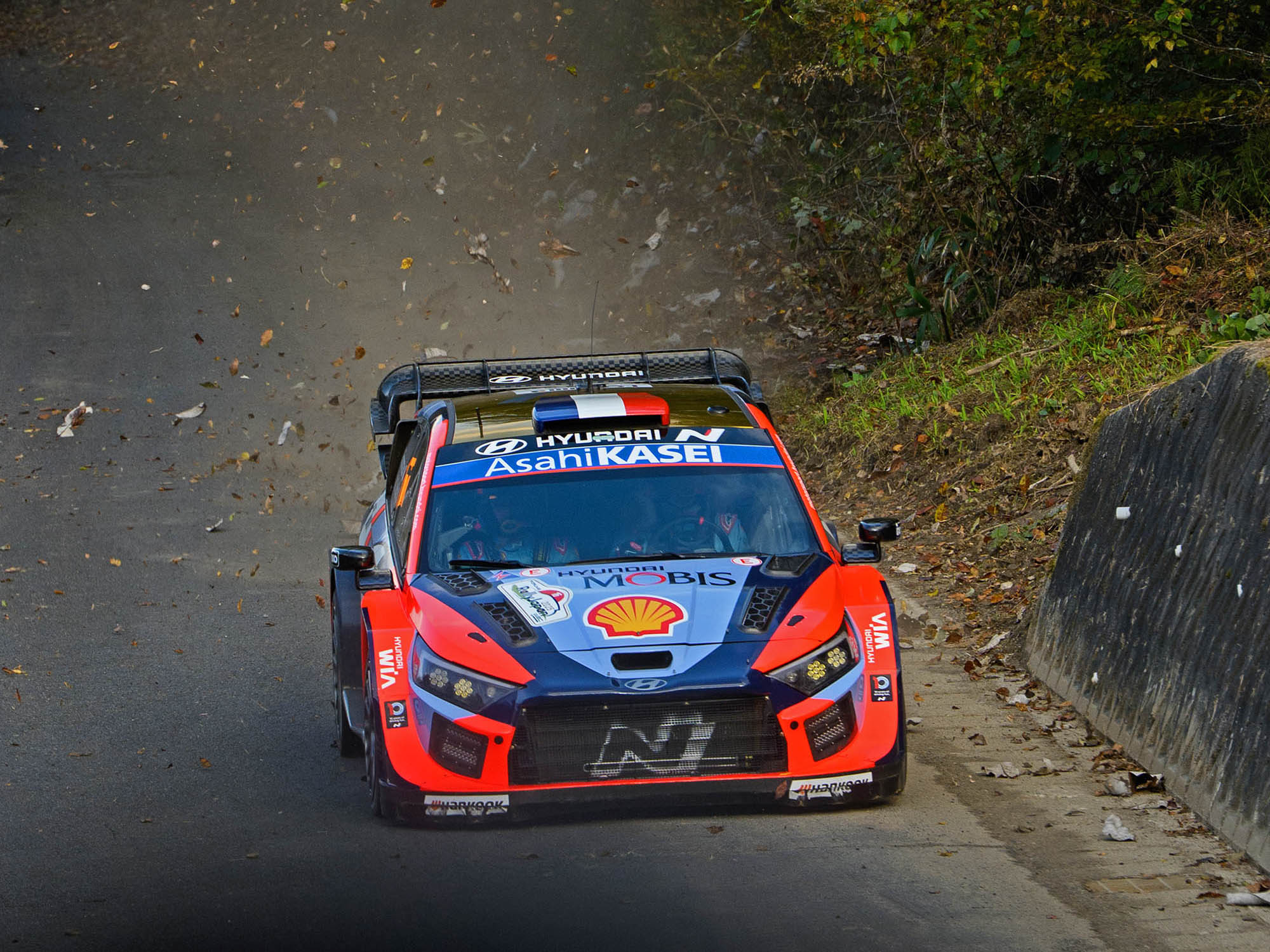 山岡観戦エリアを走るラリーカー