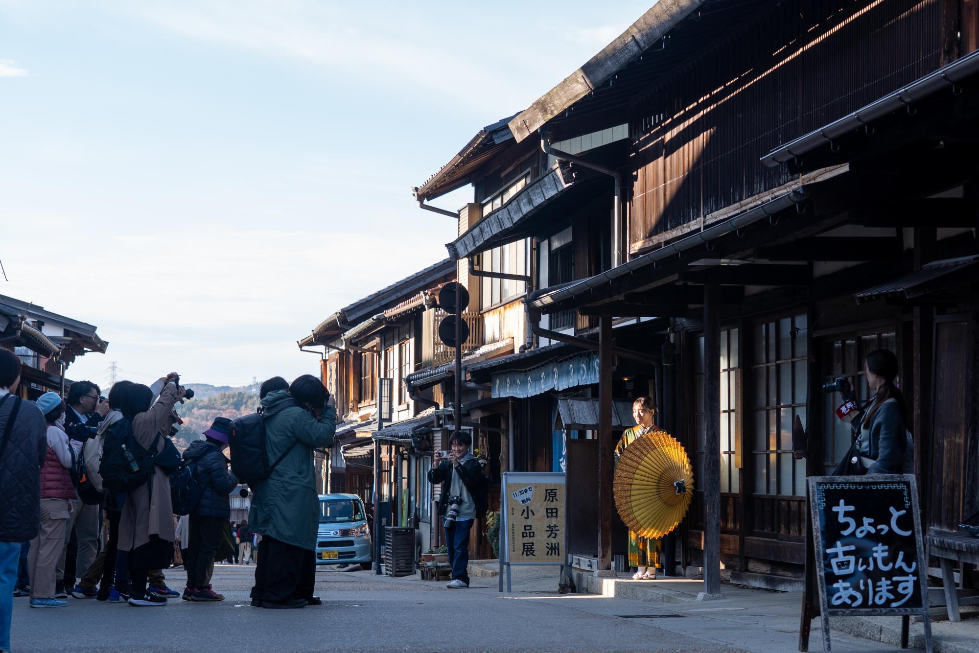 岩村城下町でモデル撮影