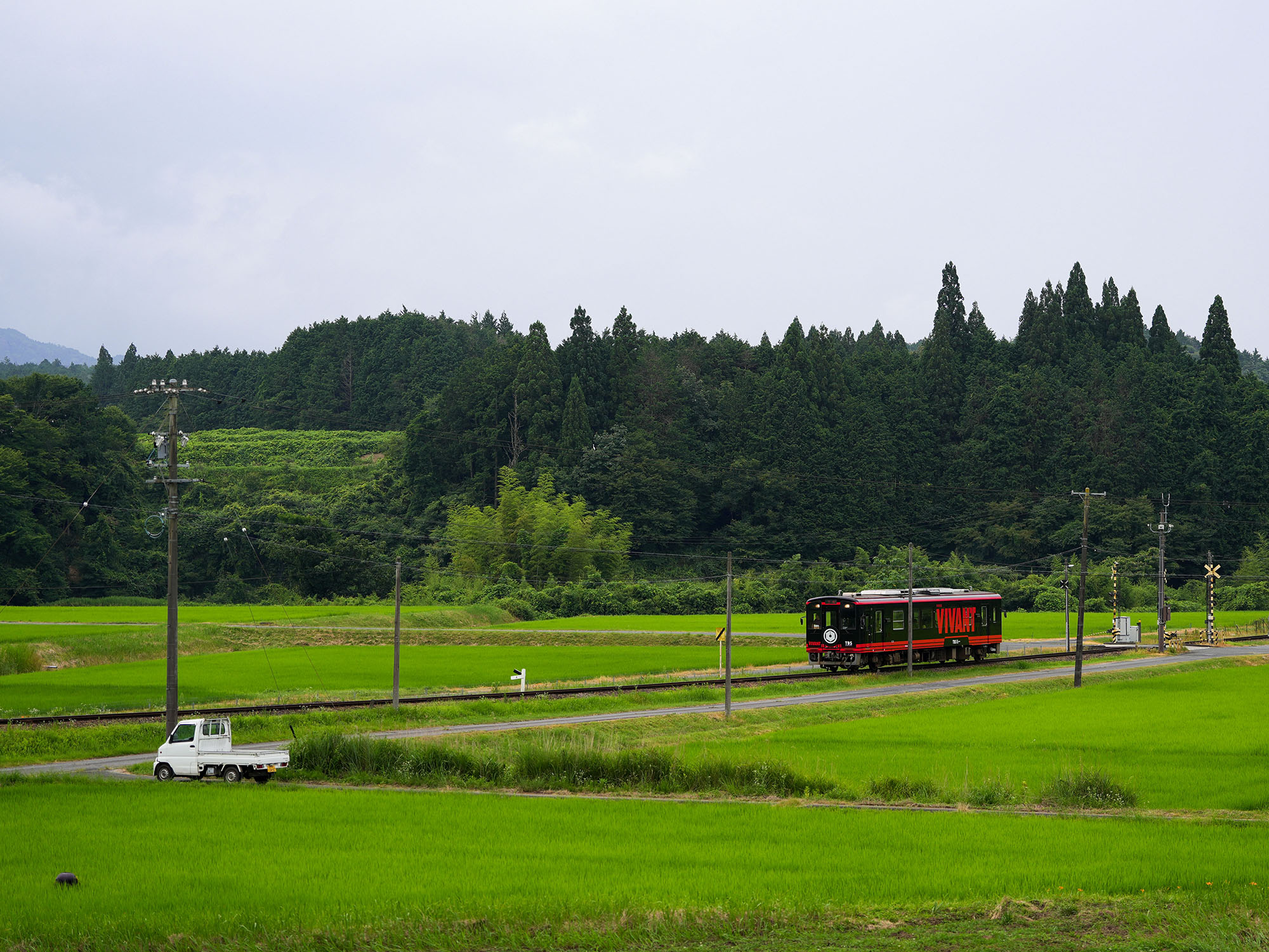 田園風景を走る列車