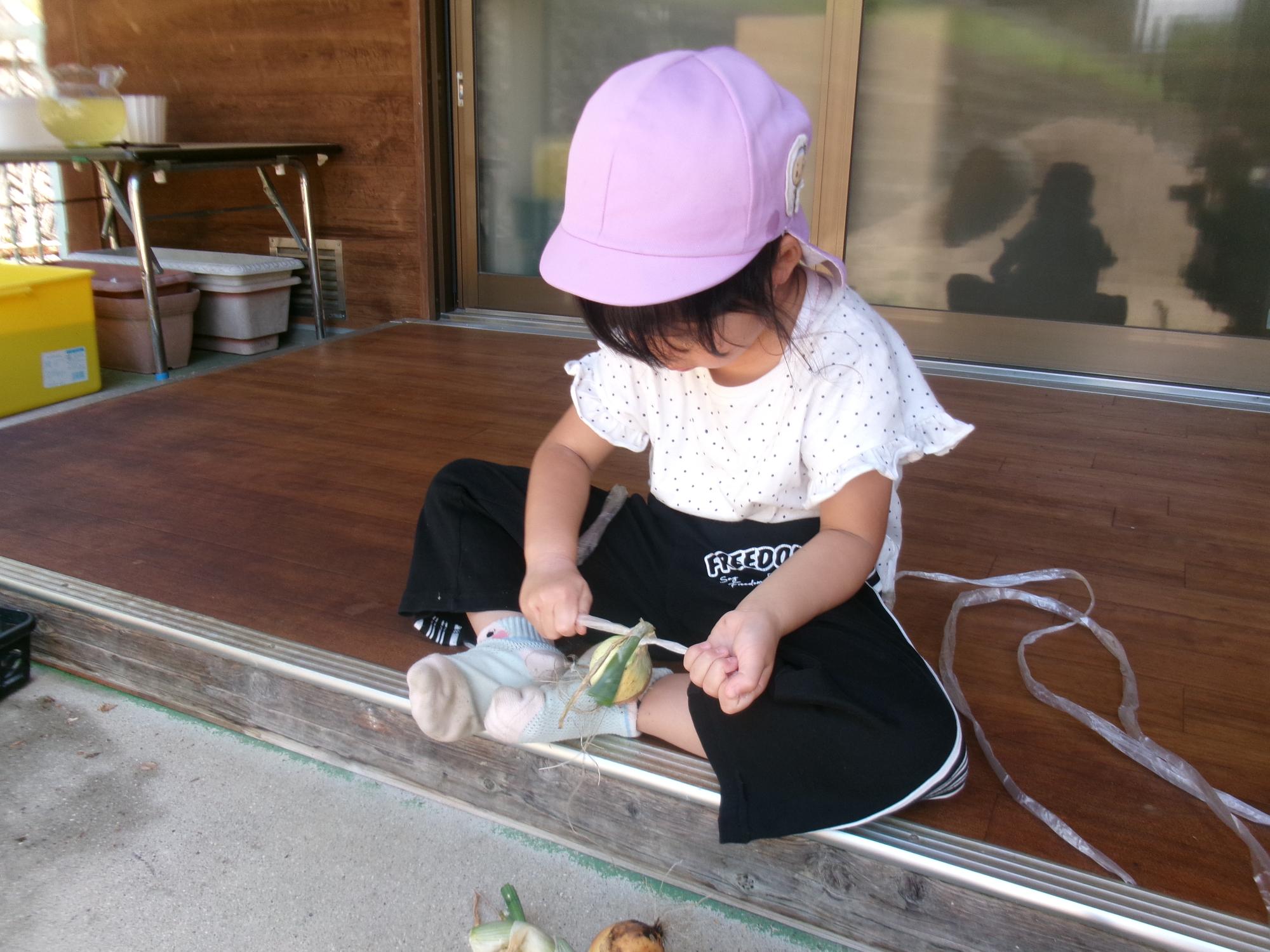 玉ねぎを結ぶ