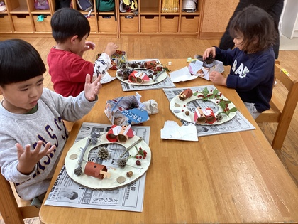 3歳児リース作り