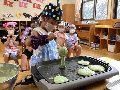 生地を流しているところ