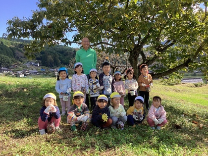 栗拾い記念撮影