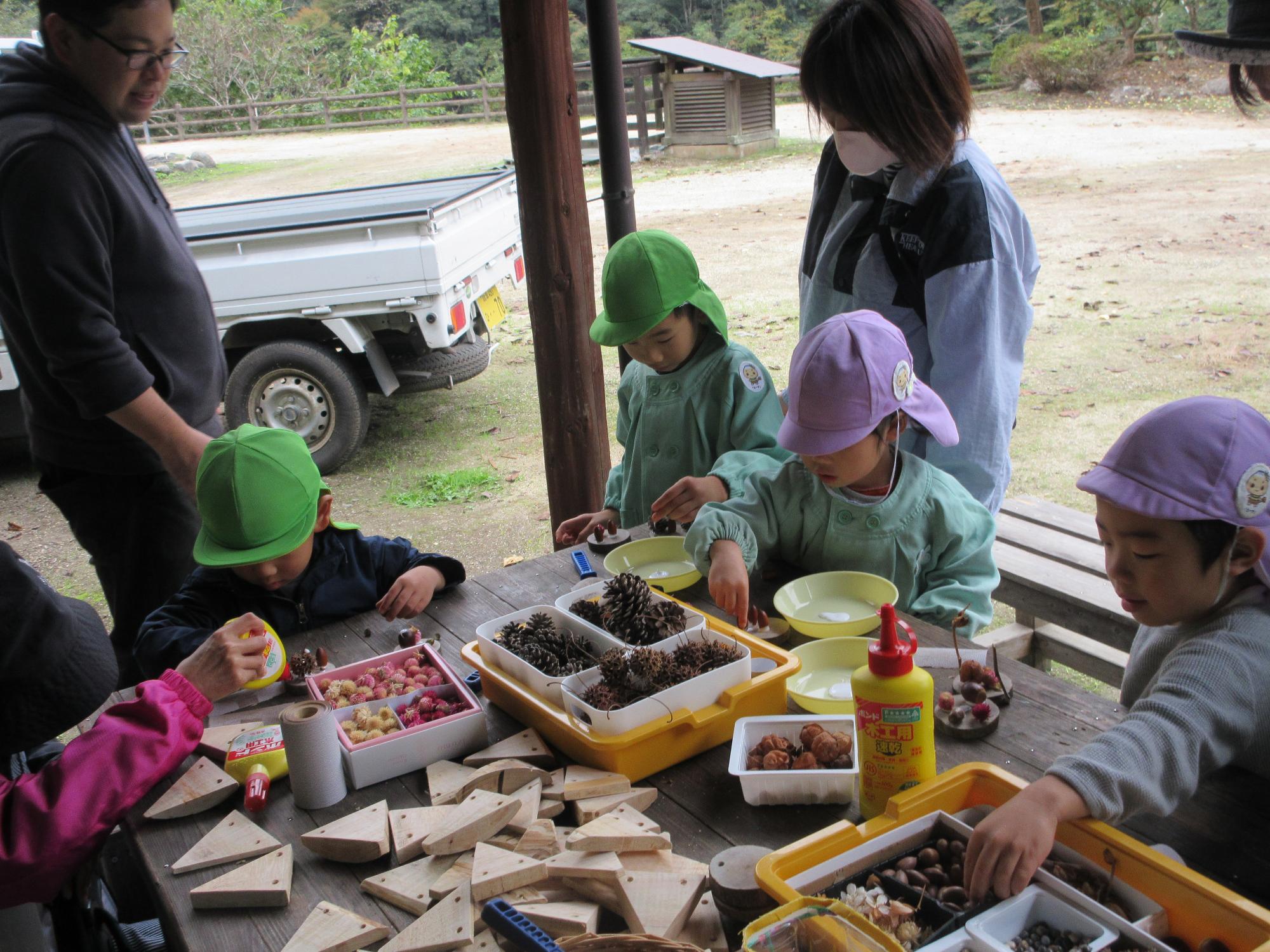 どんぐり松ぼっくりがいっぱい