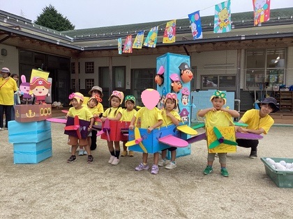 うさぎ組ひこうき集合写真