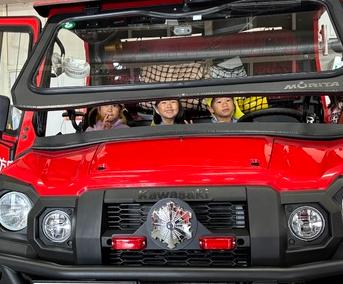 消防車に乗っているところ