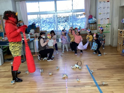 うさぎぐみ豆まき