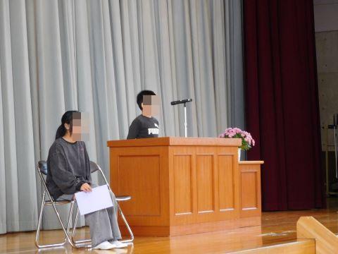 児童代表のあいさつ