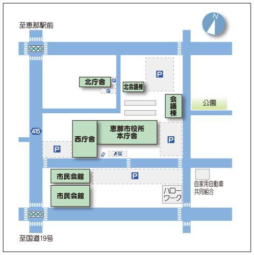 市役所各庁舎の配置図