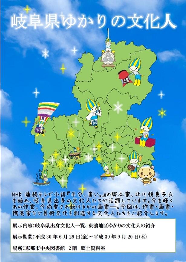 ふるさとギャラリー「岐阜県ゆかりの文化人」のポスター