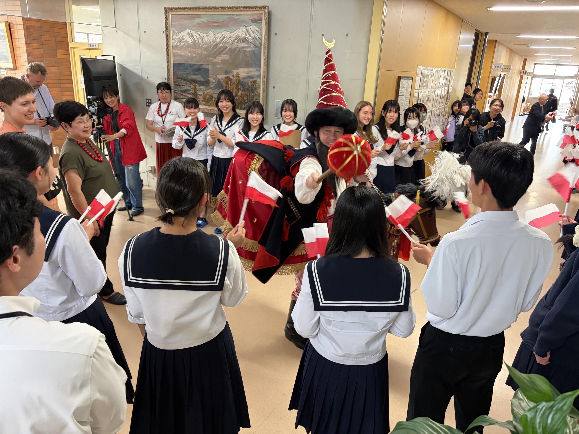 恵那高校出迎えの様子