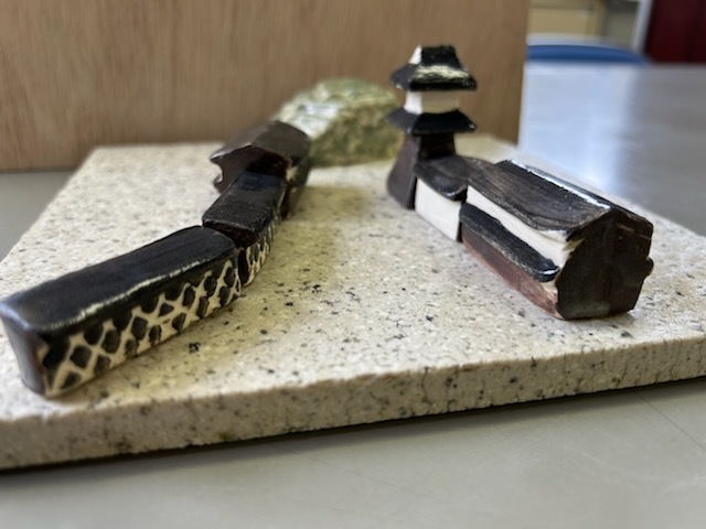 陶器で作るジオラマ　岩村城下町